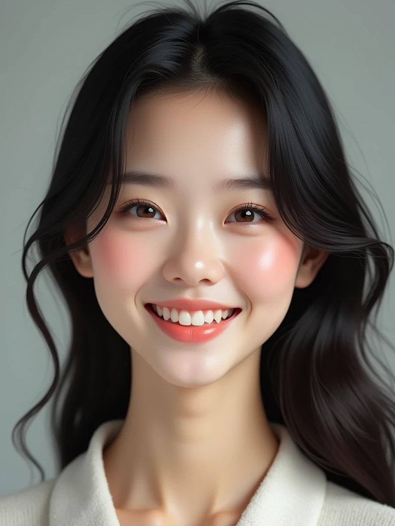 chinese girl 20 years old , with flawless face,bright smile,cute,beautiful,high quality beautiful,black hair