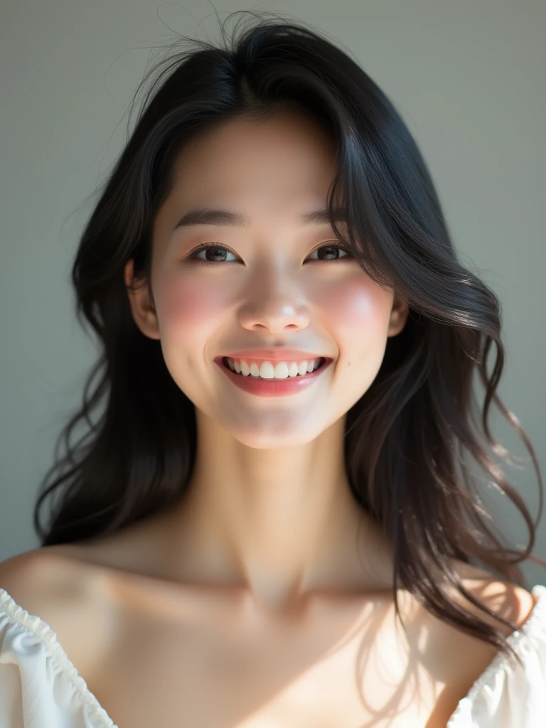 chinese girl 20 years old , with flawless face,bright smile,cute,beautiful,high quality beautiful,black hair