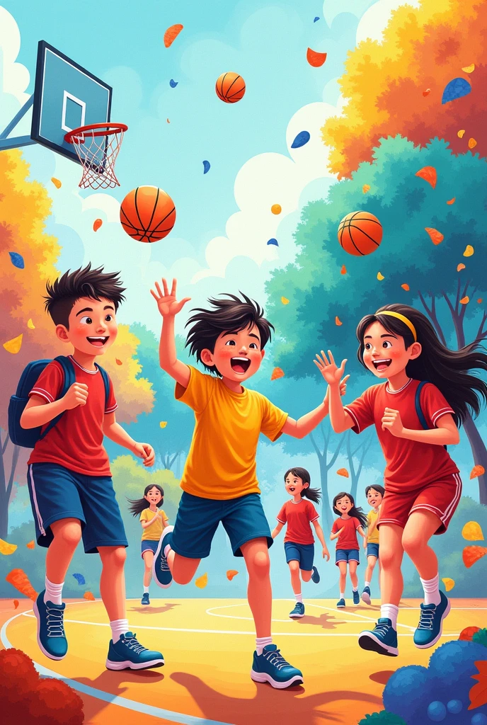 A4 sheet on physical education theme. All this in bright colour