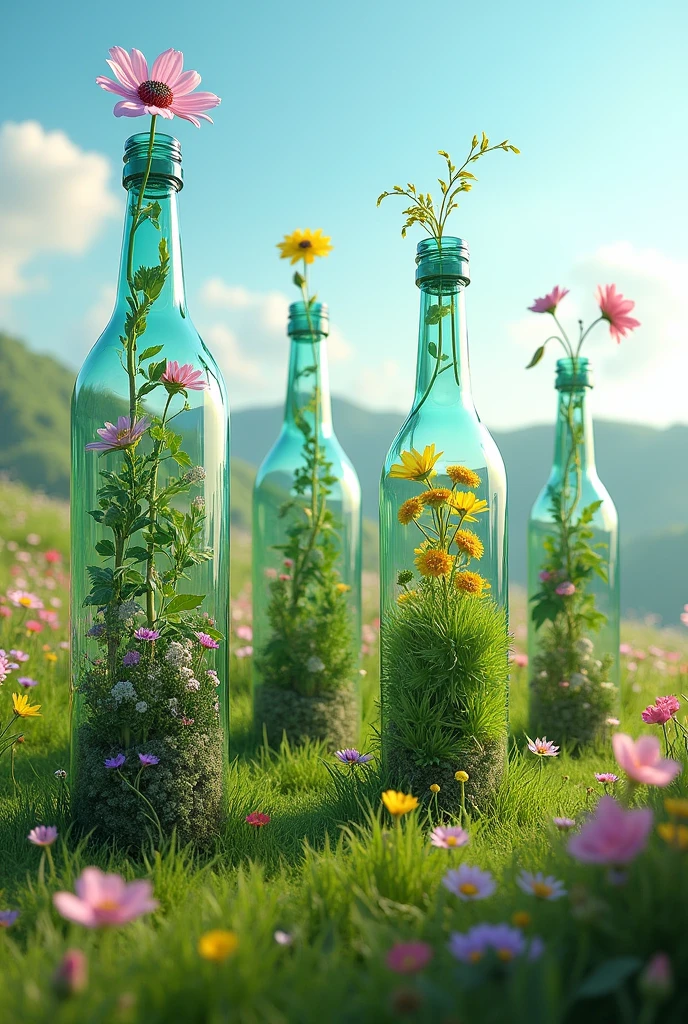 Create a meadow where 1000 glass bottles grow