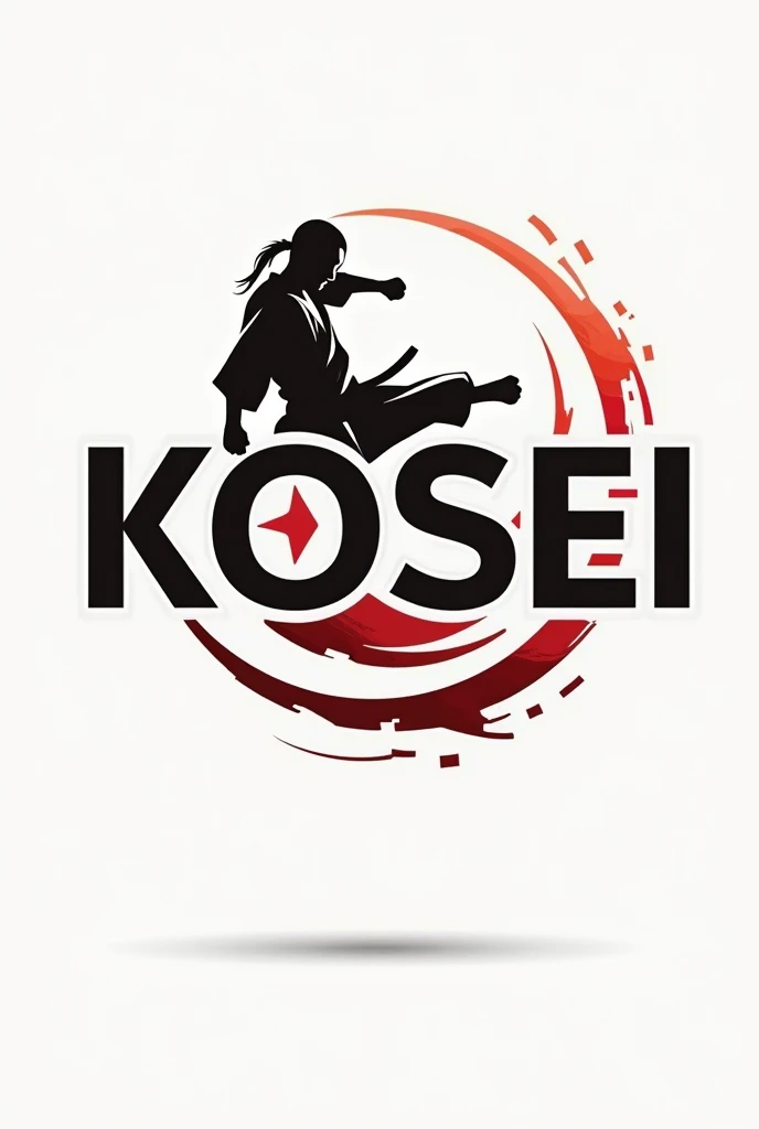 Create a karate logo with the name kosei and that has a vector alluding to karate