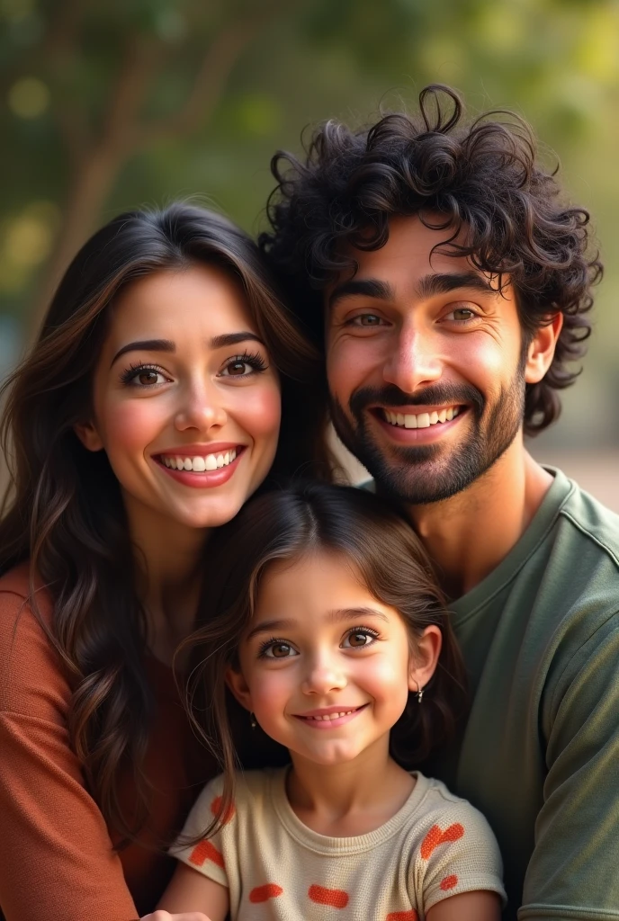 The smiling face of my mother, with her long brown hair and brown eyes (italian), and the smiling face of my father, the epitome of everything that I learned later was italian, with curly hair that was so dark it was almost black and me as  with the looks of my mother and hair color (only the color of the hair) of my father (female child). The family image must look realistic.  Not like an anime character. 