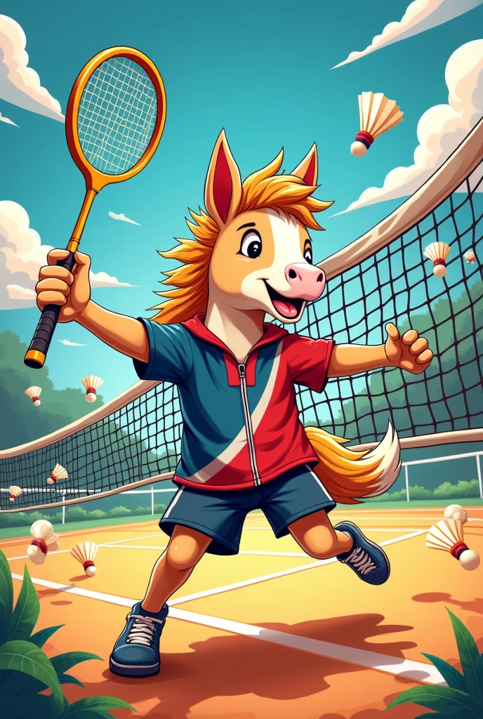 A4 sheet on small shettel cock badminton theme. All this in bright colour