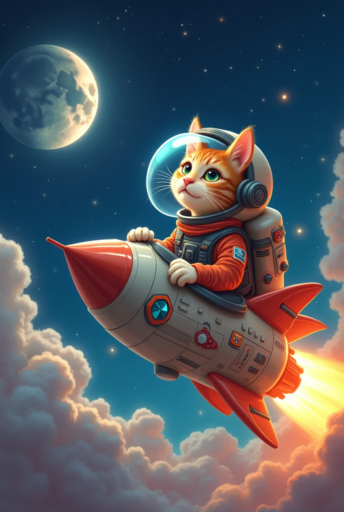 Cat in Rocket moon  Name SUYA