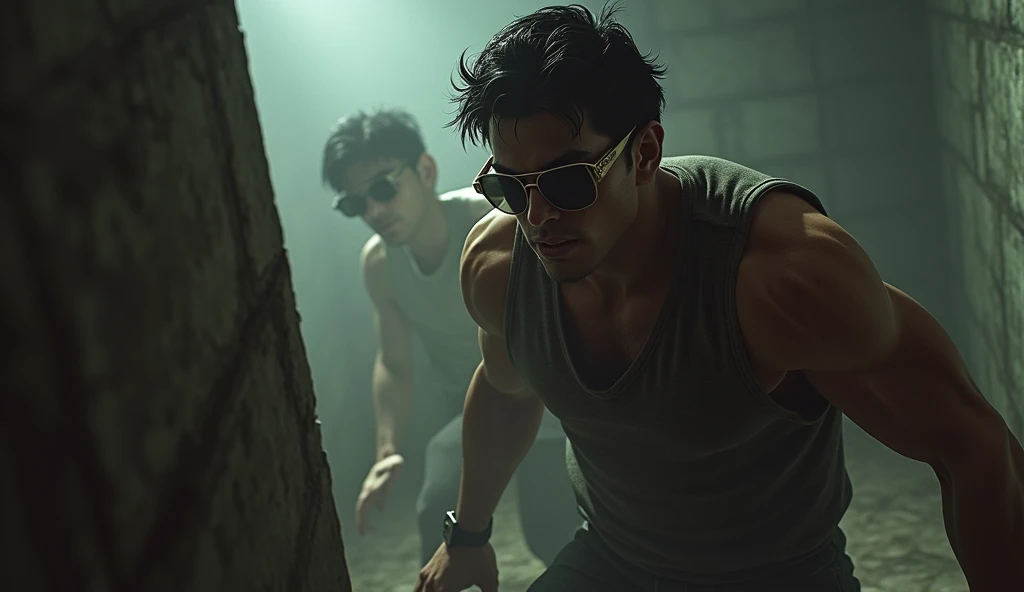 Scene 27: Location: Confinement*
Alok Free Fire is trapped in an enemy confinement, his sunglasses undeterred. He uses his intelligence and quick reflexes to escape, turning the tables on his captors.