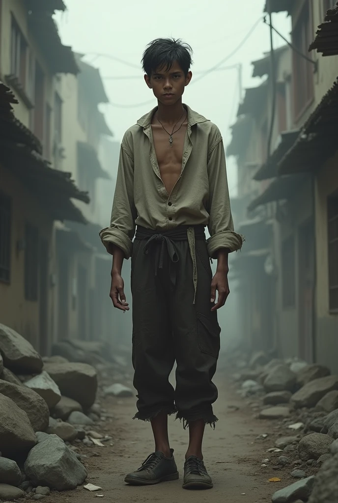 Create an image of poor boy in Age of 24