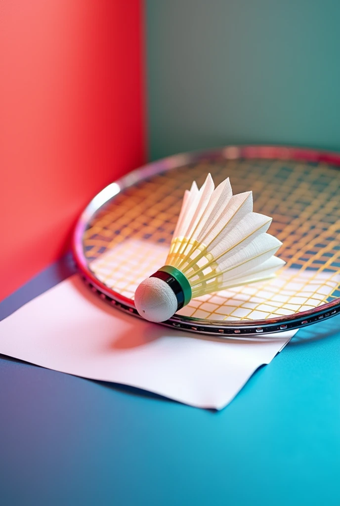 A4 sheet small shuttlecock and badminton in bright colour