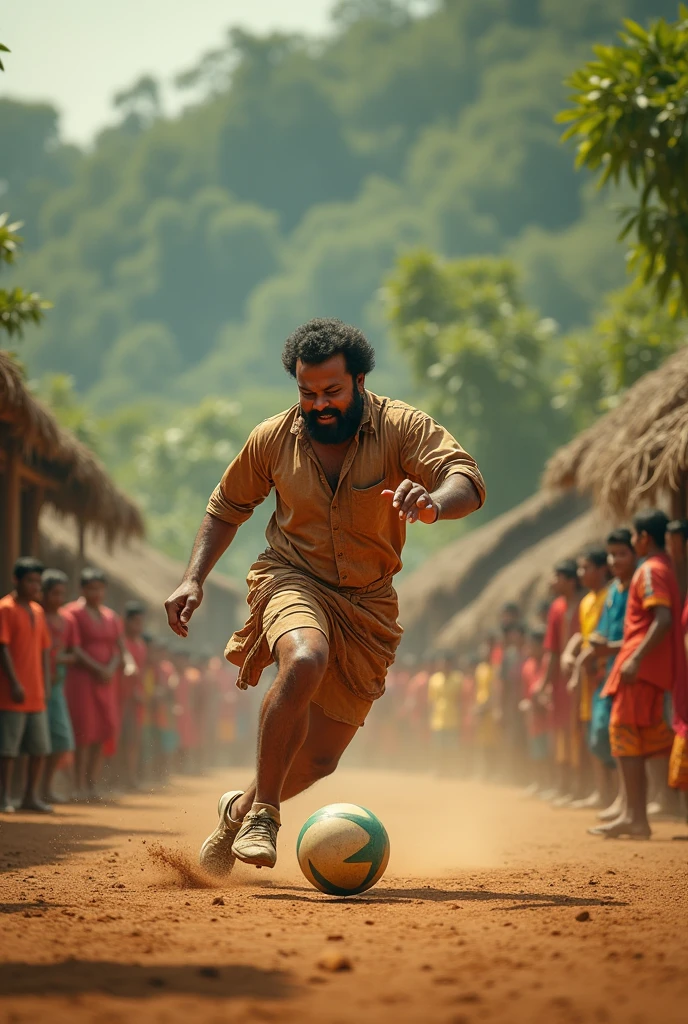Actor mohanlal in village foodball playing