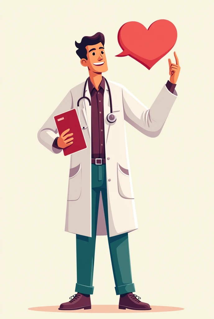 A doctor image showing heart with a gym membership card, looking proud, with a speech bubble saying “Thanks for the workout!”