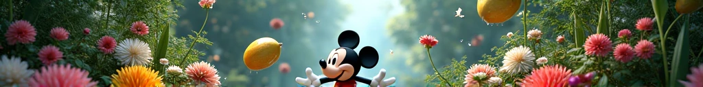 All with plants and Mickey playing