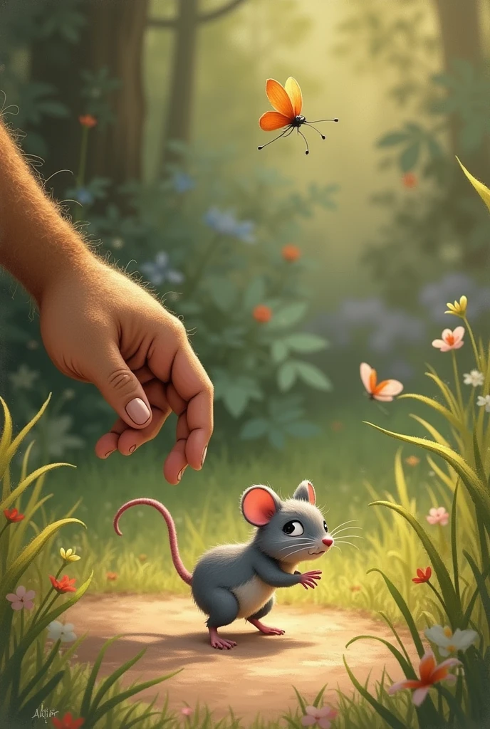 little mouse accidentally ran across his paw. Kids poem 