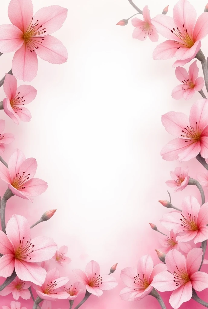 Create a book cover that is surrounded by pastel pink watercolor freesia flowers