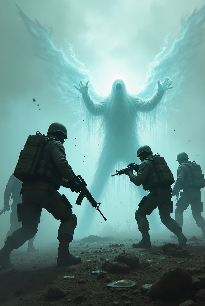 Soldiers are fighting the ghosts 