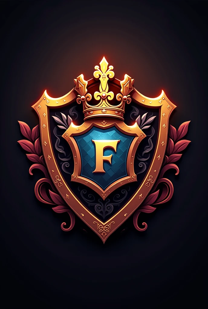 A logo for a free fire team where it looks royal and has a message of “FREE GAMERS”