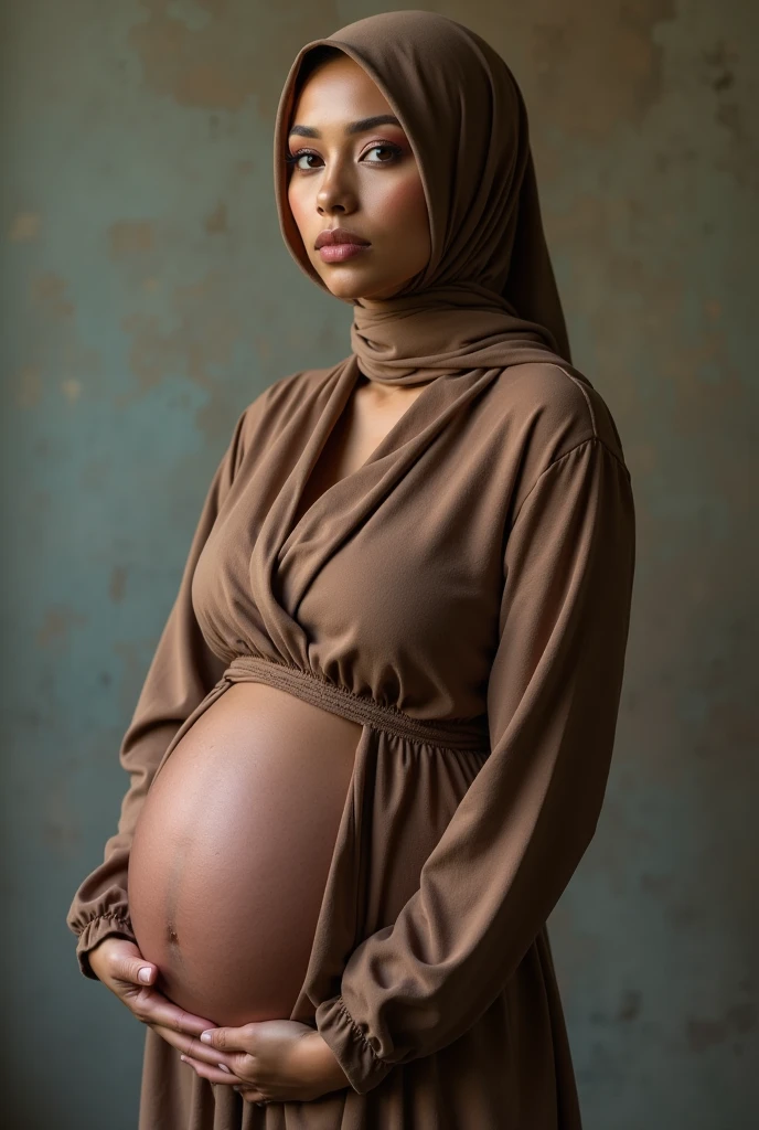 Hijab nude, big breast, standing