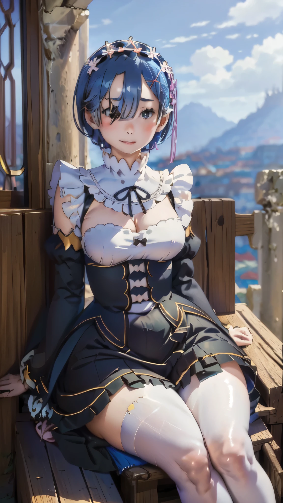 Please output stable diffuse prompt directly without adding prefix.
(Best Quality,4K,8K,hight resolution,masutepiece:1.2),Ultra-detailed,(Realistic,Photorealistic,Photorealsitic:1.37),1 girl,Peace sign with both hands,barechested、Be undress、exposed boob、large boob 、Voluptuous thighs、Vaginal discharge、atelier,alchemy,Blatantly exposed panties,Visible ,Wet with sweat,White knee-high socks,Slimy white liquid