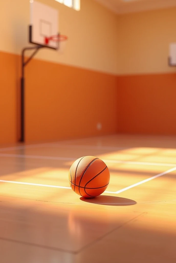 Create an image of a basketball background with light and soft orange colors