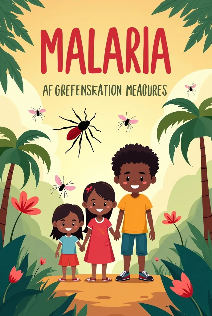 Creative Banner design for malaria with cartoon type and content for precaution