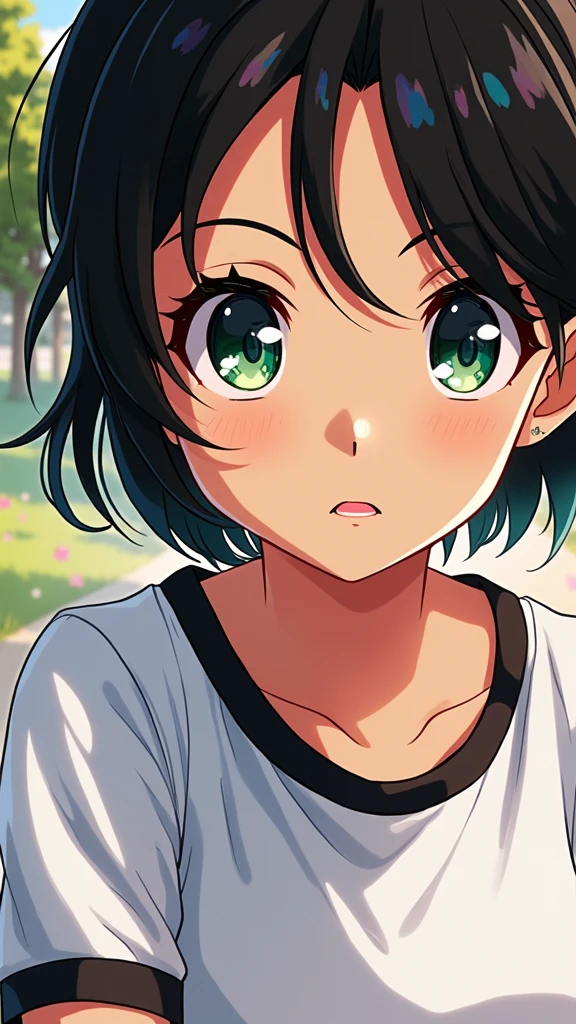 Draaw a anime picture of her doing cycling (make sure the background clean so that i can remove)