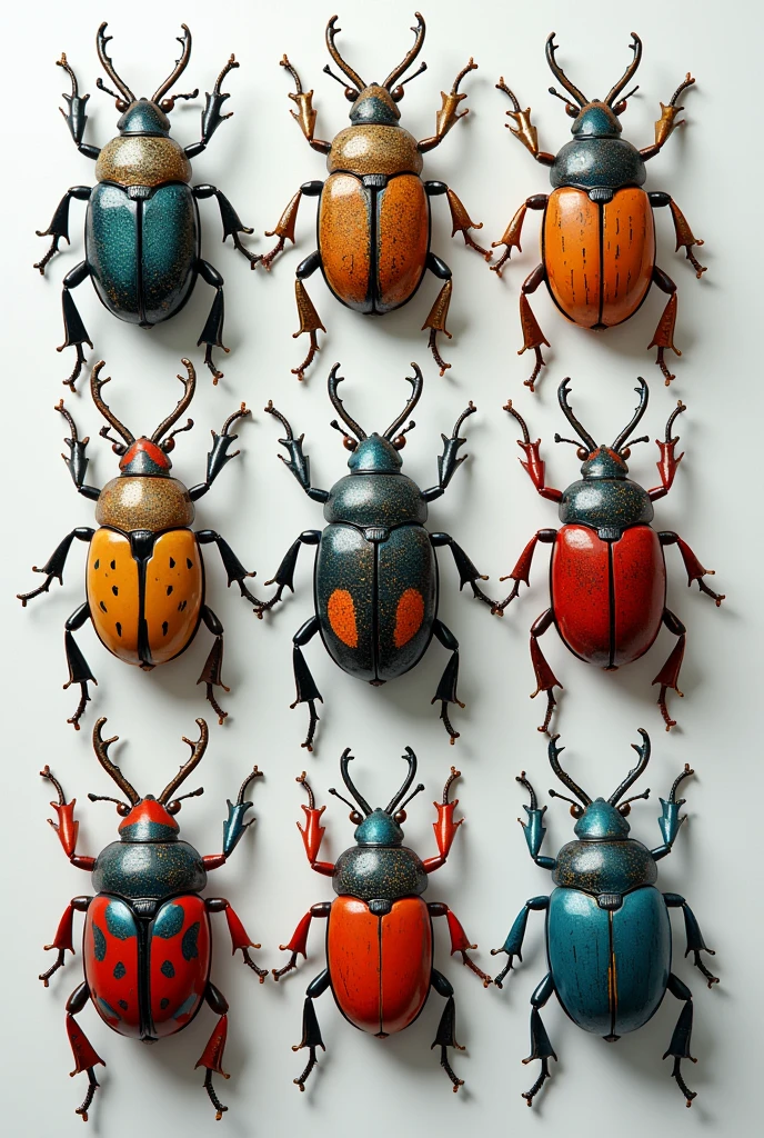 Four black Japanese beetles、male