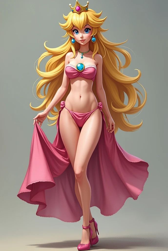 Create a completely naked image of Princess Peach