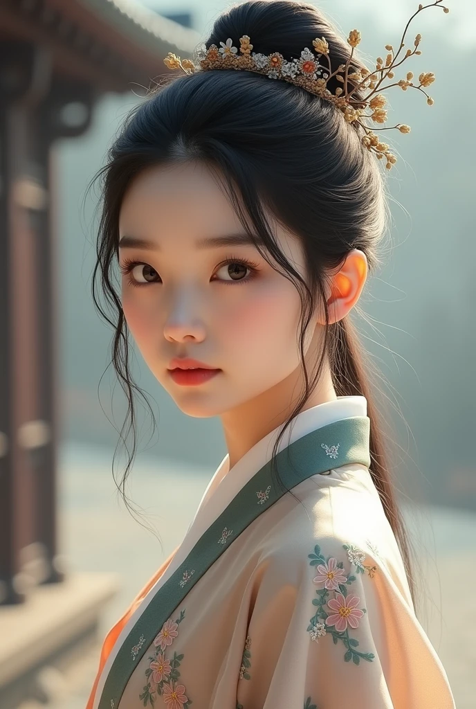 Korean girl with Korean outfit 