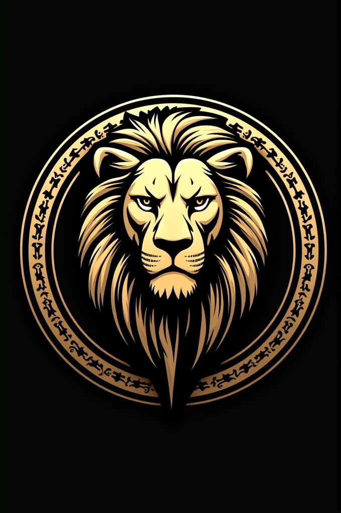 Make a presidential logo with a lion named Dante in a circular shape