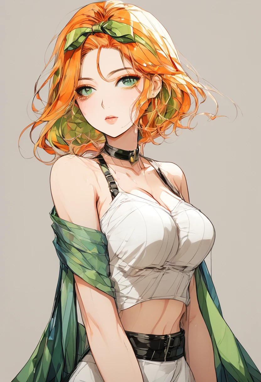 1girl, elegant erotic beautiful girl, big breasts, ((short orange hair)), hair is short, ((green ribbon in hair)), maxi dress, adultery, indecent, vulgar, Nakano Yotsuba, intricate details, delicate facial features, beautiful blue eyes, ulzzang, long eyelashes, small nose, full lips, porcelain skin, natural lighting, warm color palette, chiaroscuro lighting, dramatic shadows, sensual, alluring, mature themes, artistic, dreamlike, ethereal, ((arms behind back)), thigh highs, ((white panties)), sideboob, cleavage, looking at viewer, ulzzang, (blue eyes),