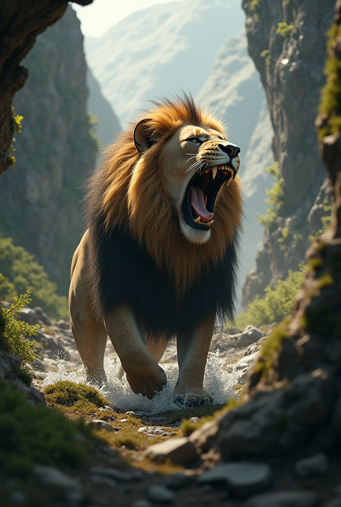 Kids poem few days later, the lion was caught in a hunter's net. He roared for help