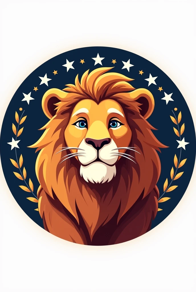 Make a presidential logo with a lion named Dante in a circular shape and make it a little friendly