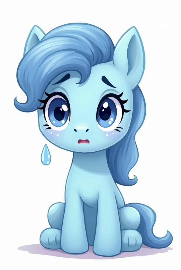 A cartoon of a crying pony