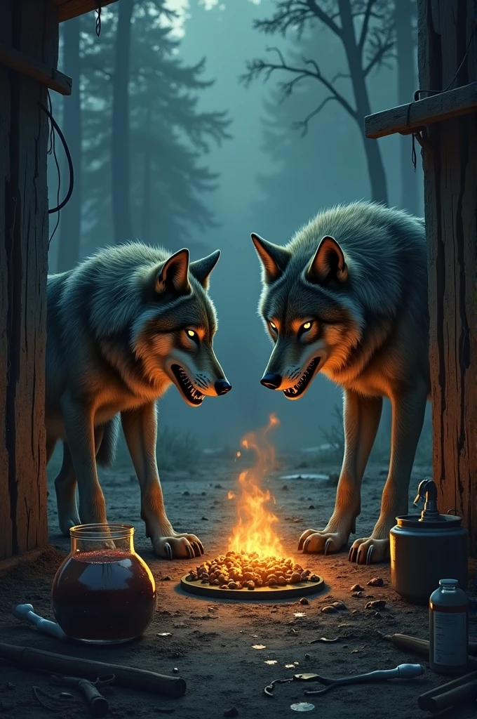 Wolves cooking meth