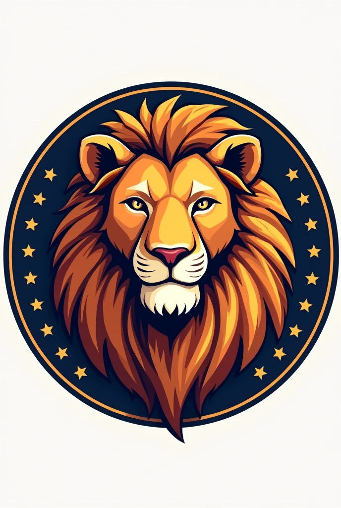 Make a presidential logo with a lion named Dante in a circular shape and make it a little friendly
