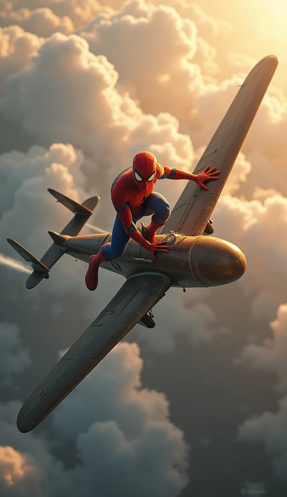 (Spider-Man, Amelia Earhart, pilot, plane, web-controlled instruments, superhero, adventure, retro, 1930s style, action, tension, danger, heroic, awe-inspiring, atmospheric, cinematic, epic, best quality, 4k, 8k, highres, masterpiece:1.2, ultra-detailed, realistic, photorealistic, photo-realistic:1.37, HDR, UHD, studio lighting, ultra-fine painting, sharp focus, physically-based rendering, extreme detail description, professional, vivid colors, bokeh)