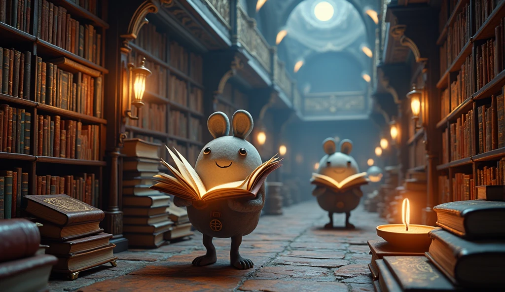 In 3d animation.What kind of books can be found in the magical library?