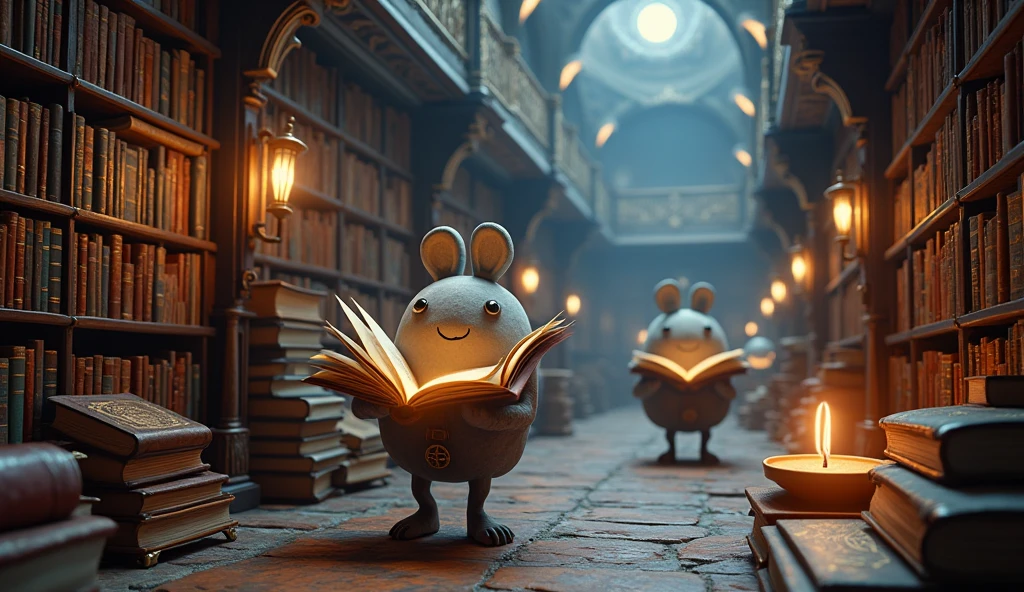 In 3d animation.What kind of books can be found in the magical library?