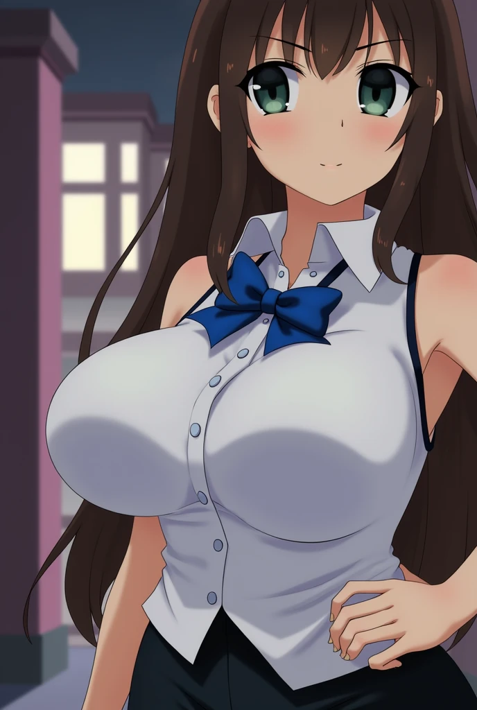 big lips, Brown hair, pink eyes, japanese face, improve, improve grin, two sides up, huge breasts, Wide hips, sexy, detailed,  room, Hits, (evil smile1.4), kawaii, skirt lewd, lewd, GOOD, lewd costume, lewd shirt,  choker, lewd skirt, lewd shirt,navel piercing,ropa interior lewd,huge breasts,mano sobre las tetas, lunares