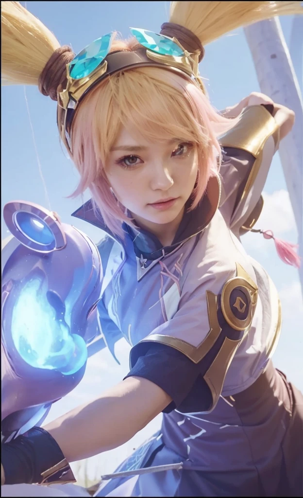 there is a woman with pink hair holding a sword in a field, hints of yayoi kasuma, yayoi kasuma, ayaka game genshin impact, from kingdom hearts, keqing from genshin impact, main character, zhongli from genshin impact, ayaka genshin impact, carrying a magical staff, rin, official character art