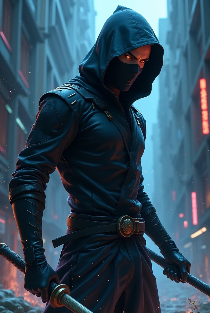 Ninja in anime style