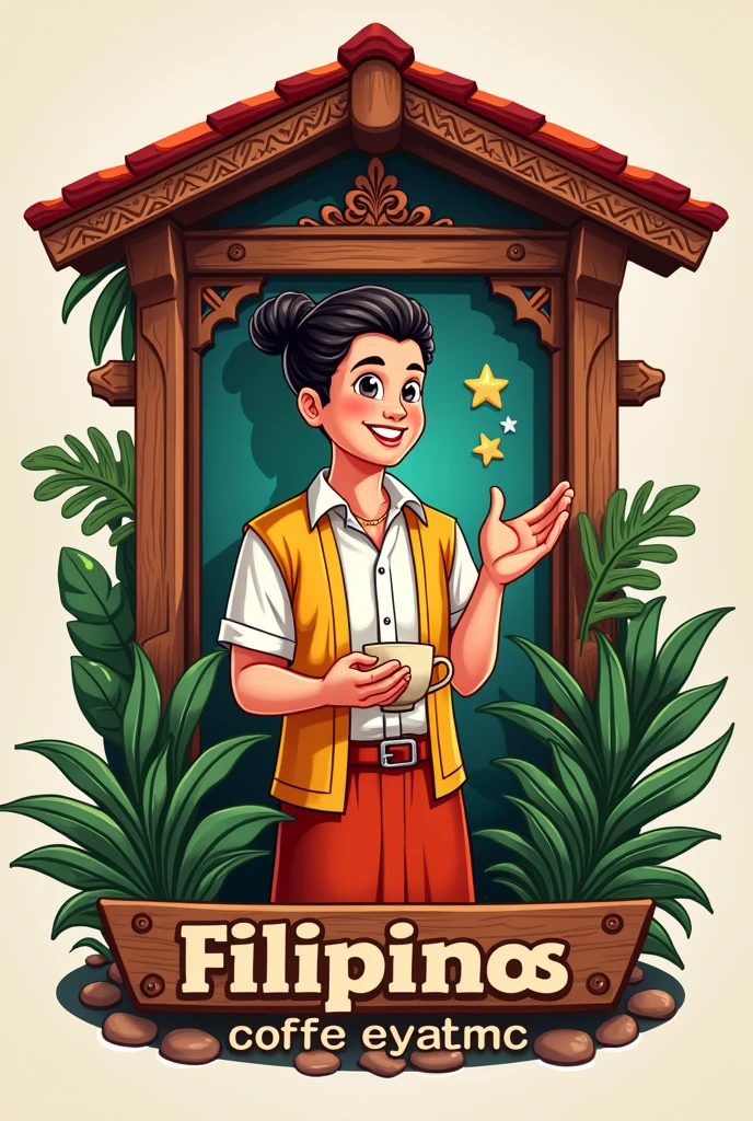 Coffee shop business logo with intergation of the cultures in the PHILIPPINES