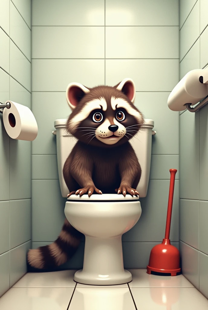 Generate me an animal in the toilet