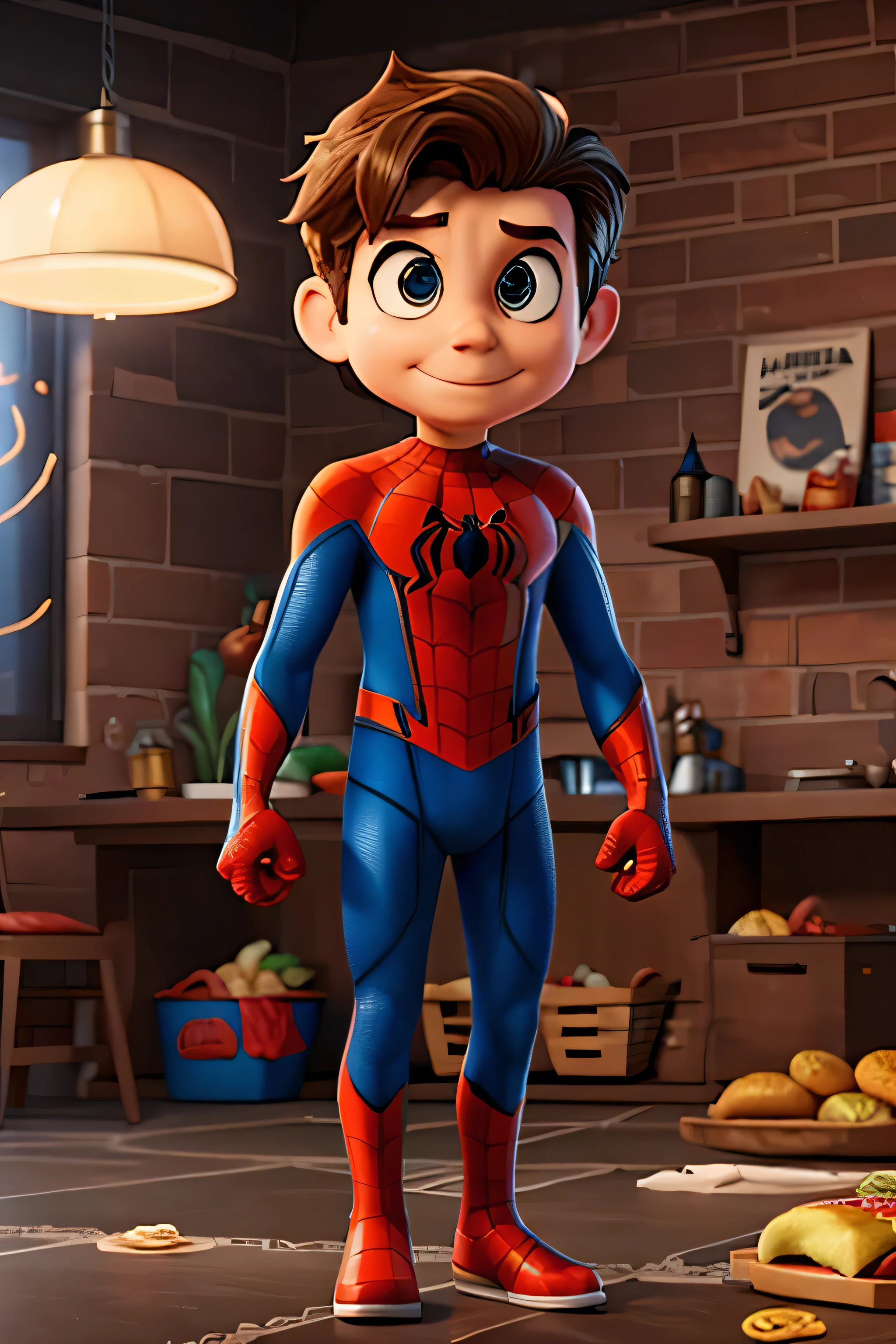 The spider man, marvel superhero, Eating hamburger
