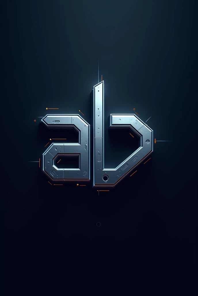 Logo of AB in robotics font