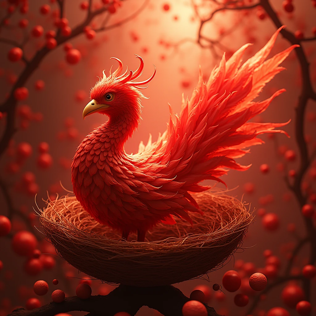 the word "China 2024", Chinese style Nest, phoenix, zentagle, red theme. Beautiful cinematic lighting, surreal, color graded, dynamic movement, captivating chiaroscuro, full body, award-winning, cinematic still, emotional, vignette, dynamic, vivid, (masterpiece, best quality, photorealistic, Professional, perfect composition, very aesthetic, absurdres, ultra-detailed, intricate details:1.3)