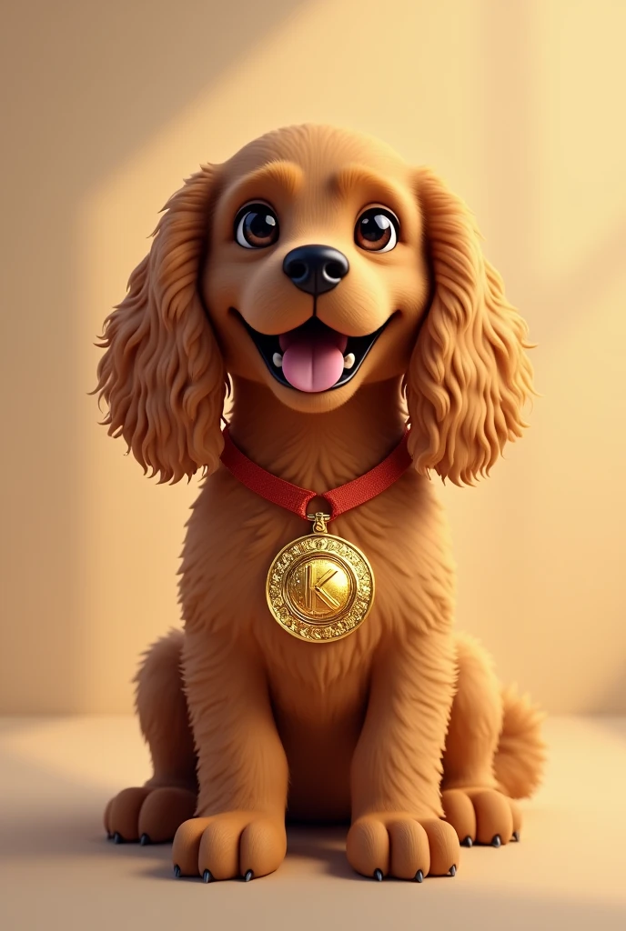 cocker spaniel con medalla de oro