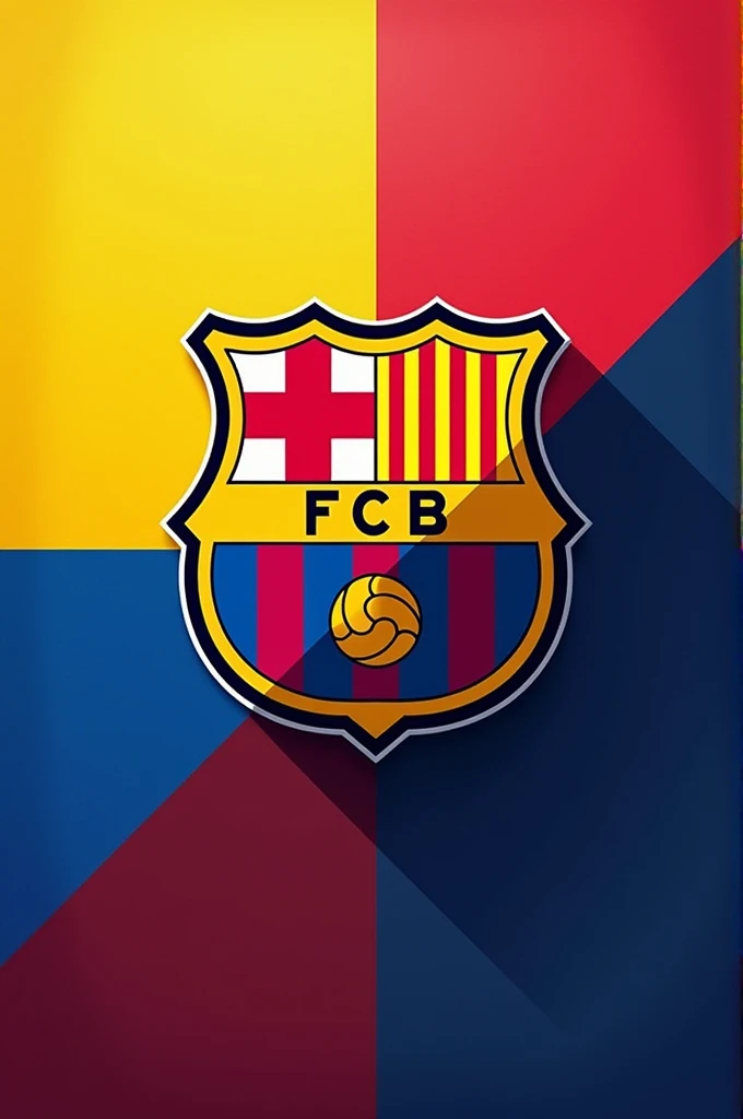 A design divided into two diagonal halves. The upper half has the colors of the Ecuadorian flag (yellow, blue and red) and the lower half with the traditional colours of FC Barcelona (blue and maroon).