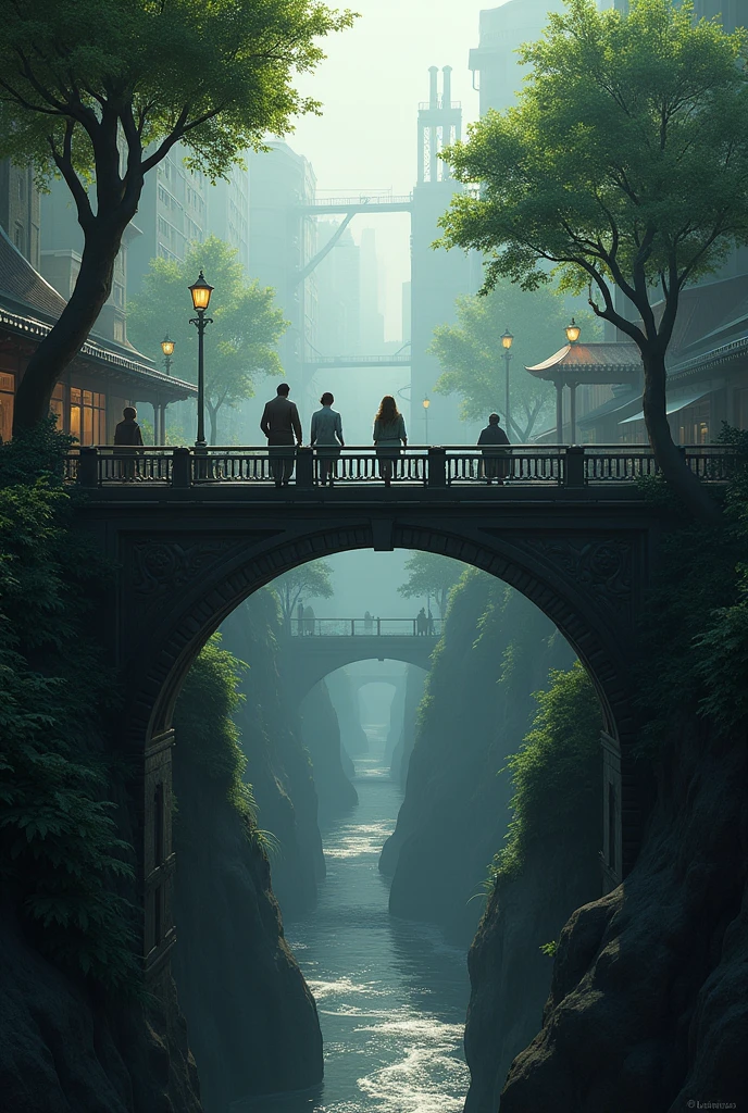 Small overpass across form elephant public park to dark market