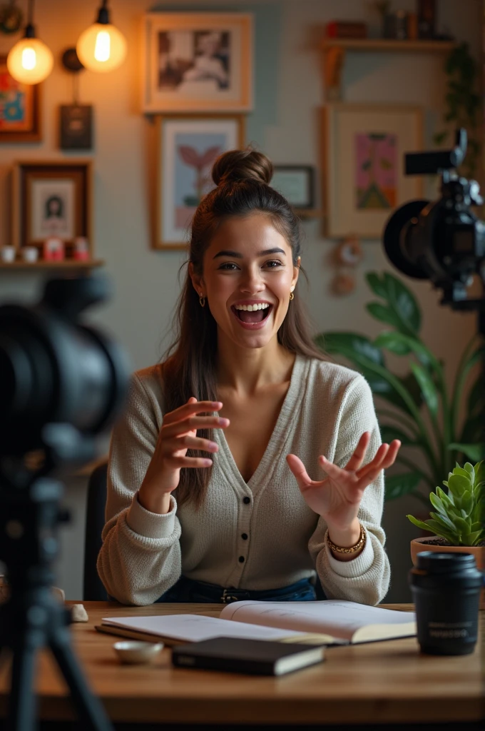Une femme qui fait des vidéos