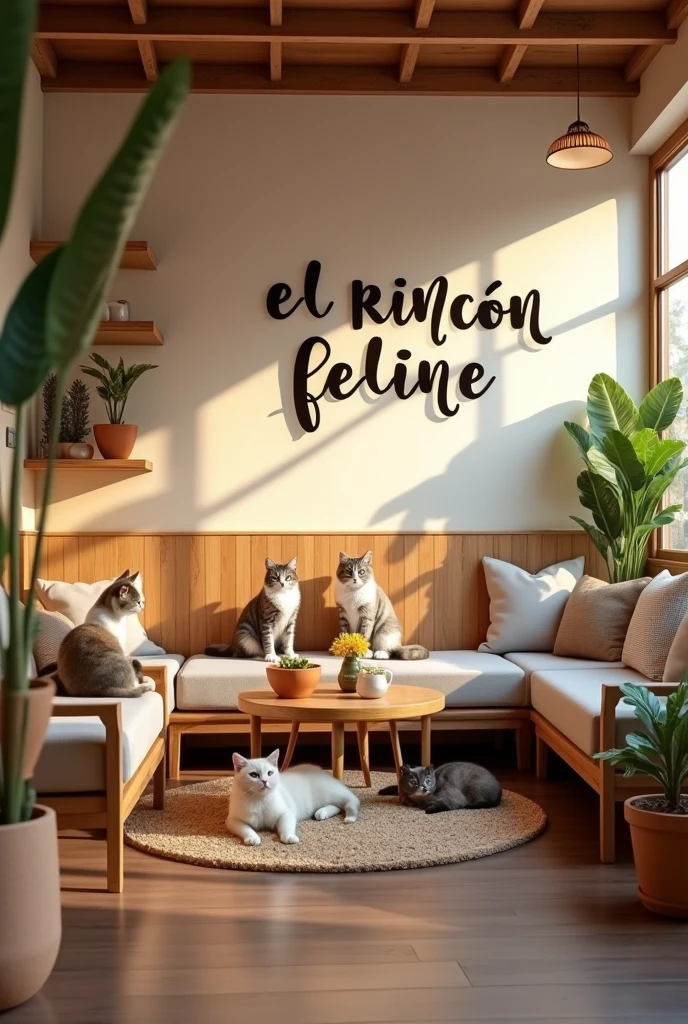 Create me an image for a company that contains the following typography: “El rincón feline”