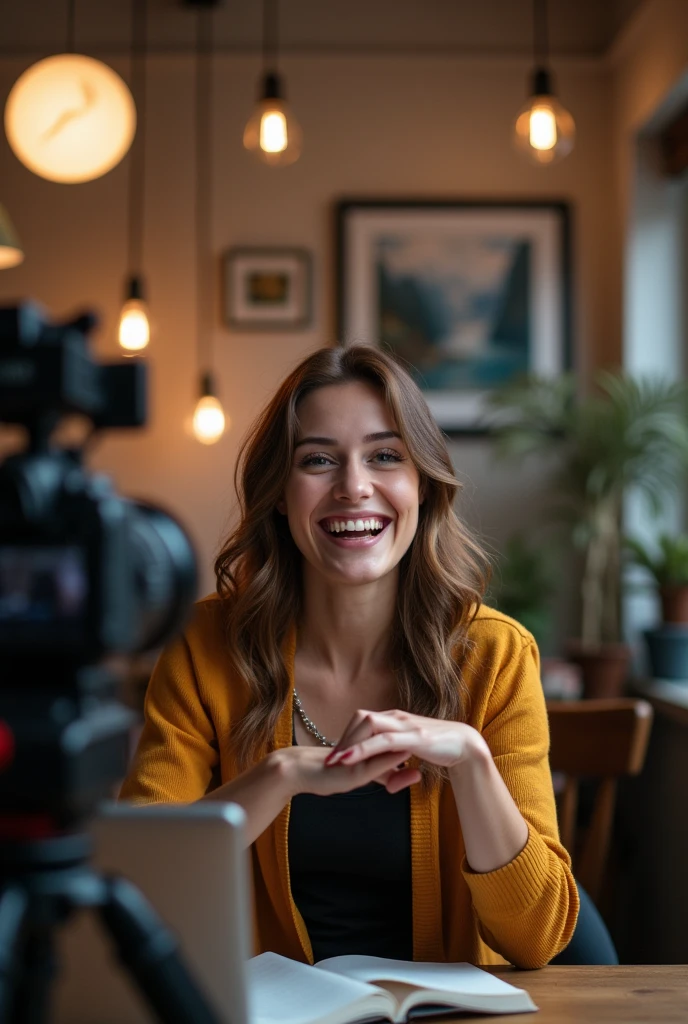 Une femme qui fait des vidéos 